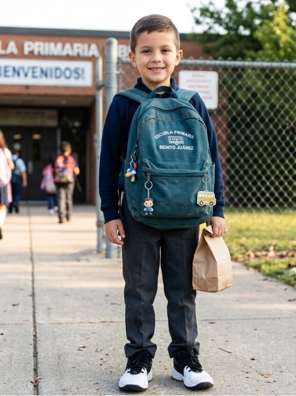 Under Armour Teal Kids Backpack with Bus & Character Charms